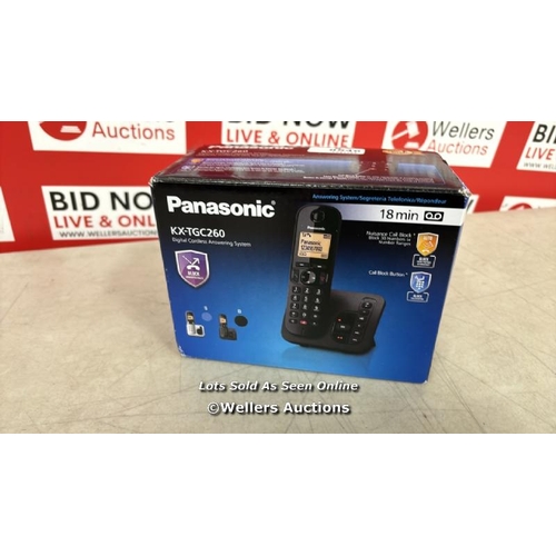 8546 - PANASONIC KX-TGC260 DIGITAL CORDLESS PHONE: 18-MIN ANSWERING MACHINE, DEDICATED CALL BLOCK BUTTON, A... 