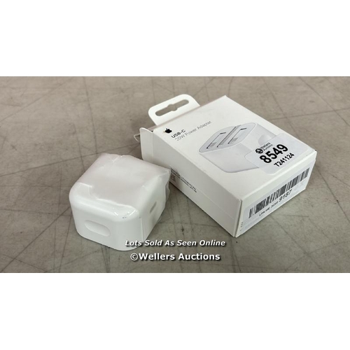 8549 - APPLE 20W USB-C POWER ADAPTER(2024) / MINIMAL SIGNS POF USE / E37 [COLLECTION FROM GUILDFORD]