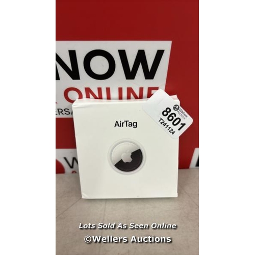 8601 - APPLE AIRTAG. TRACK YOUR KEYS, WALLET, LUGGAGE, BACKPACK. REPLACEABLE BATTERY. WATER-RESISTANT. ONE-... 