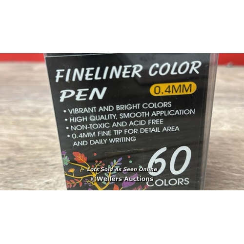 8714 - FINELINER PENS, 60 COLORS FINE LINER COLOURFUL PENS SET 0.4MM FINE TIP COLORED PENS DRAWING PEN FOR ... 