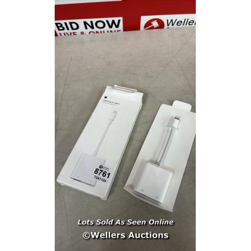 8761 - APPLE LIGHTNING TO USB 3 CAMERA ADAPTER / MINIMAL SIGNS OF USE - SEE IMAGES FOR CONDITION GUIDE / E4... 