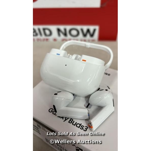 8801 - SAMSUNG GALAXY BUDS3 WHITE WITH GALAXY AI, WIRELESS EARBUDS, NOISE CANCELLING, BLUETOOTH, 360 AUDIO,... 