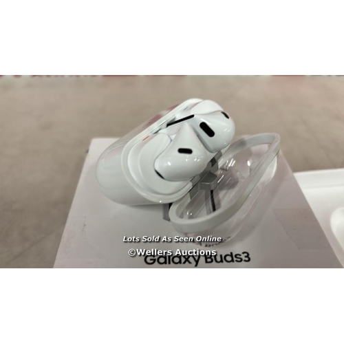 8802 - SAMSUNG GALAXY BUDS3 WHITE WITH GALAXY AI, WIRELESS EARBUDS, NOISE CANCELLING, BLUETOOTH, 360 AUDIO,... 