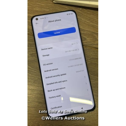 8831 - XIAOMI MI 11 5G - SNAPDRAGON 888, 6,81� WQHD+ AMOLED DOTDISPLAY, 108MP TRIPLE CAMERA, 50W WIRELESS C... 