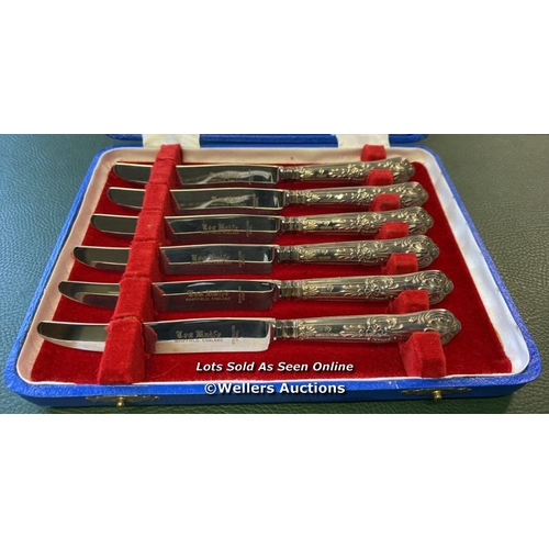 9521 - SHEFFIELD ENGLAND SILVER AND STAINLESS KNIFE X6