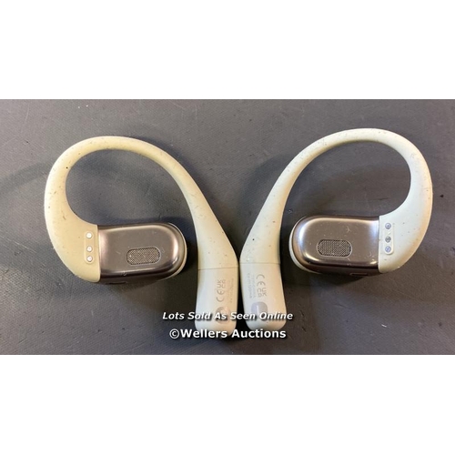 9629 - PRE OWNED SHOKZ OPENFIT BEIGE TRUE WIRELESS EARBUDS - A PAIR (NOT CASE)