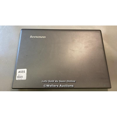 9645 - PRE OWNED LENOVO LAPTOP/ INTEL CORE I1-5005U@2GHZ/ 4GB RAM/ 128GB HD/ WIN 11 - DARK GREY/ SN: PF0HW5... 