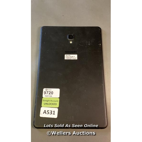 9720 - PRE OWNED SAMSUNG TABLET / MODEL SM-T595/ 32GB/ IMEI: 355405/09/714576/9 / GOOGLE UNLOCKED