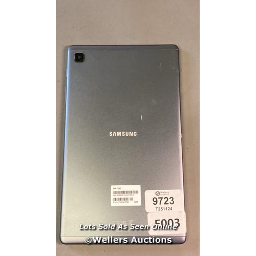 9723 - PRE OWNED SAMSUNG TABLET/ MODEL SM-T225/ 32GB/ IMEI 354338/76/463120/2 / GOOGLE LOCKED