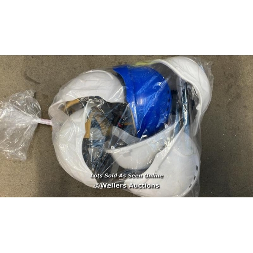 1079 - BAG OF PRE OWNED WORK HELMETS  / S