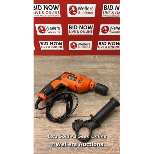 476 - BLACK+DECKER HAMMER DRILL, 13MM KEYED CHUCK, 13MM DRILLING CAPACITY FOR MASONARY AND STEEL, 20MM DRI... 