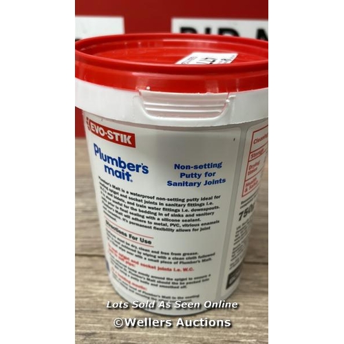 477 - EVO-STIK PLUMBER'S MAIT, NON-SETTING PUTTY FOR SANITARY JOINTS, WATERPROOF, 750G / F13