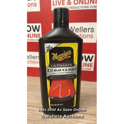 500 - MEGUIAR'S G17216EU ULTIMATE COMPOUND COLOUR & CLARITY RESTORER 450ML FOR HAND OR MACHINE POLISHER AP... 