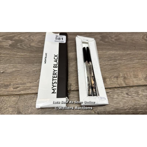 581 - MONTBLANC BALLPOINT PEN REFILLS (M) MYSTERY BLACK 116190 REFILL INK WITH A MEDIUM TIP FOR MONTBLANC ... 