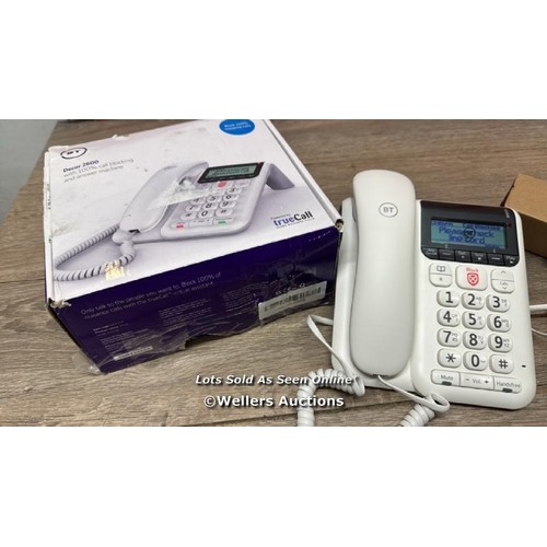 596 - BT D�?©COR 2600 CORDED LANDLINE HOUSE PHONE, ADVANCED NUISANCE CALL BLOCKER, CALL BLOCK BUTTON, HAND... 