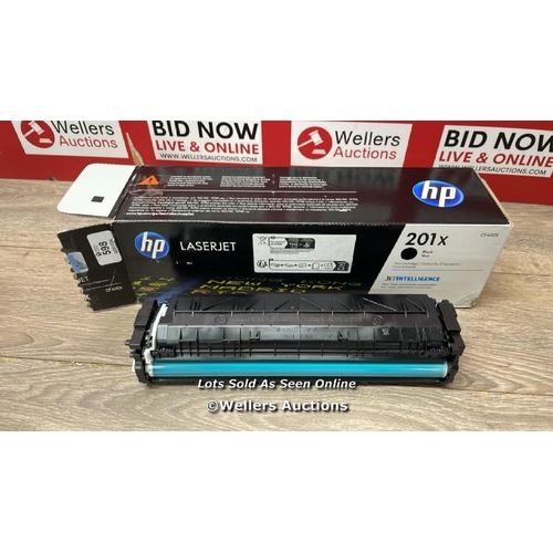 598 - HP CF400X 201X HIGH YIELD ORIGINAL LASERJET TONER CARTRIDGE, BLACK, SINGLE PACK / E52