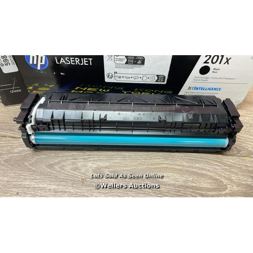 598 - HP CF400X 201X HIGH YIELD ORIGINAL LASERJET TONER CARTRIDGE, BLACK, SINGLE PACK / E52