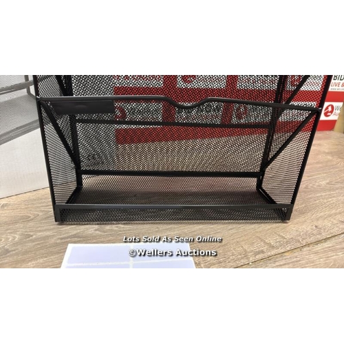 649 - EASYPAG 5 TIER A4 MESH IN TRAY HANGING WALL FILE HOLDER MAIL ORGANISER MAGAZINE STORAGE STATIONERY T... 