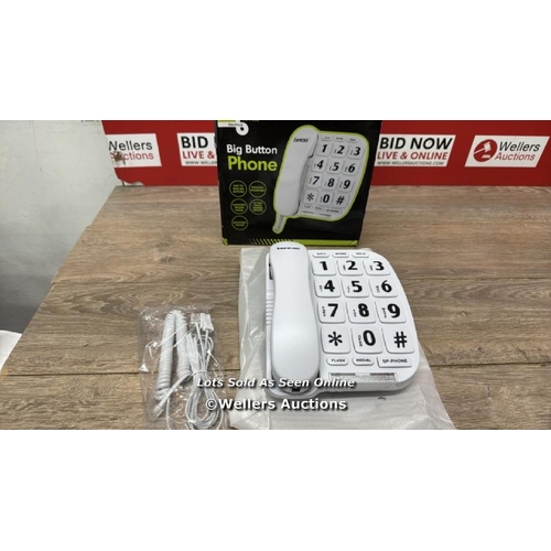 651 - BENROSS 44580 JUMBO BIG BUTTON HOME LANDLINE TELEPHONE FOR ELDERLY AND DISABLED/WHITE/HANDS FREE FUN... 