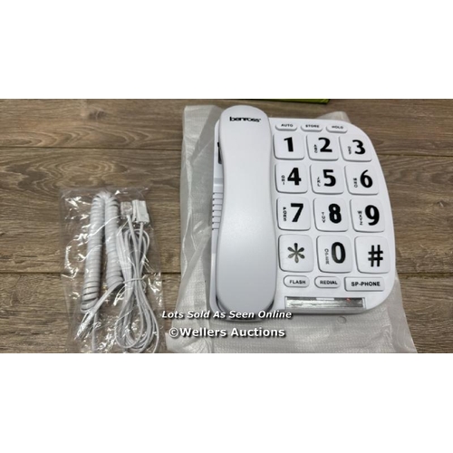 651 - BENROSS 44580 JUMBO BIG BUTTON HOME LANDLINE TELEPHONE FOR ELDERLY AND DISABLED/WHITE/HANDS FREE FUN... 