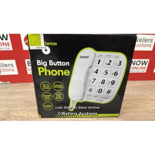 651 - BENROSS 44580 JUMBO BIG BUTTON HOME LANDLINE TELEPHONE FOR ELDERLY AND DISABLED/WHITE/HANDS FREE FUN... 