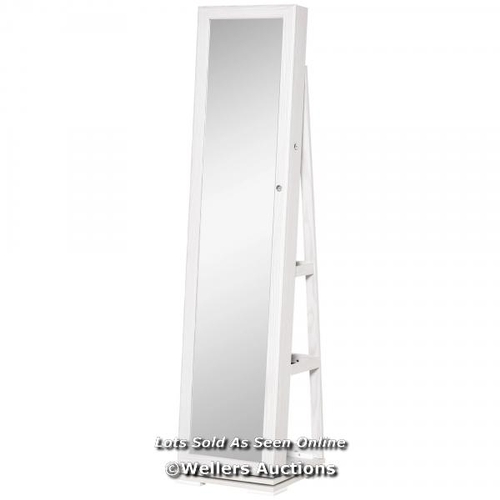 8070 - RRP: �129.99 - 360� SWIVEL JEWELLERY CABINET, MIRROR ARMOIRE, FULL LENGTH MIRROR, LOCKABLE JEWELLERY... 