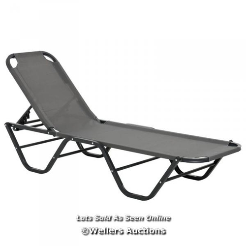 8084 - RRP: 99.99 - OUTSUNNY SUN LOUNGER RELAXED RECLINER WITH 5-POSITION ADJUSTABLE BACKREST ALUMINIUM FRA... 