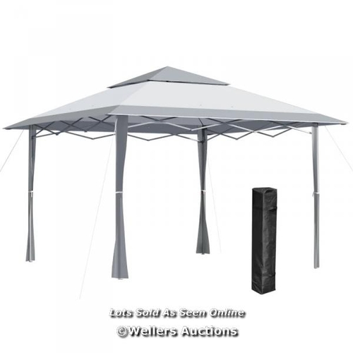 8102 - RRP: 199.99 - OUTSUNNY 4 X 4M POP-UP GAZEBO CANOPY TENT WITH ROLLER BAG & ADJUSTABLE LEGS FOR OUTDOO... 