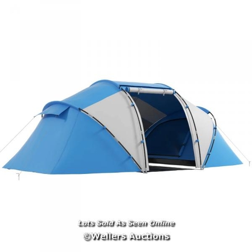 8121 - RRP: 99.99 - OUTSUNNY 4-6 MAN CAMPING TENT W/ TWO BEDROOM, HIKING SUN SHELTER, UV PROTECTION TUNNEL ... 