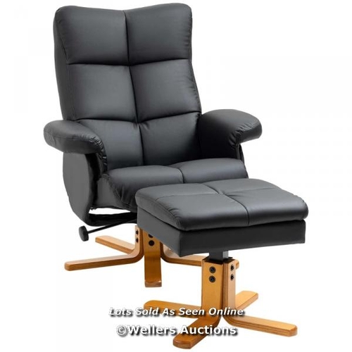 8152 - RRP: 179 - HOMCOM RECLINER ARMCHAIR, SWIVEL RECLINING CHAIR WITH OTTOMAN, SWIVEL FAUX LEATHER CHAIR ... 