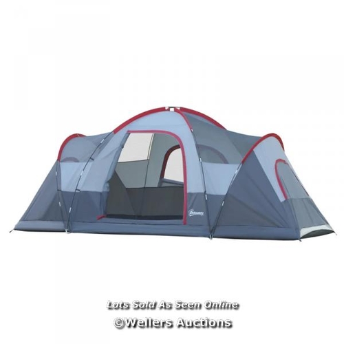 8157 - RRP: 119.99 - OUTSUNNY FIBREGLASS & STEEL FRAME 5/6 PERSON LIGHTWEIGHT CAMPING TENT BLUE / SEE ADDIT... 