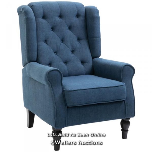 8176 - RRP: 259.99 - HOMCOM WINGBACK ACCENT CHAIR, RETRO UPHOLSTERED BUTTON TUFTED OCCASIONAL CHAIR FOR LIV... 