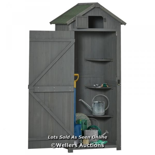 8177 - RRP: 145.98 - OUTSUNNY GARDEN STORAGE SHED / TOOL HOUSE WITH 3 SHELVES 77X54X179CM - GREY / SEE ADDI... 