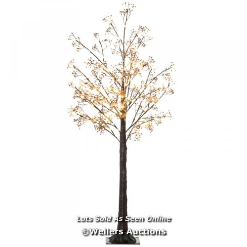 8183 - RRP: 59.99 - HOMCOM 5FT ARTIFICIAL GYPSOPHILA BLOSSOM TREE LIGHT WITH 96 WARM WHITE LED LIGHT, BABY ... 