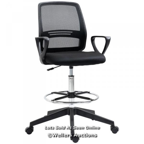 8208 - RRP: 109.99 - VINSETTO ERGONOMIC MESH BACK DRAFTING CHAIR, TALL OFFICE CHAIR, DRAUGHTSMAN CHAIR WITH... 