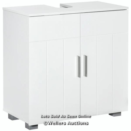 8292 - RRP: 59.99 - KLEANKIN PEDESTAL UNDER SINK CABINET, MODERN BATHROOM VANITY UNIT, STORAGE CUPBOARD WIT... 