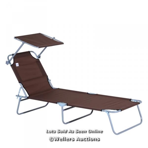 8293 - RRP: 49.99 - OUTSUNNY OUTDOOR FOLDABLE SUN LOUNGER, 4 LEVEL ADJUSTABLE BACKREST RECLINING SUN LOUNGE... 