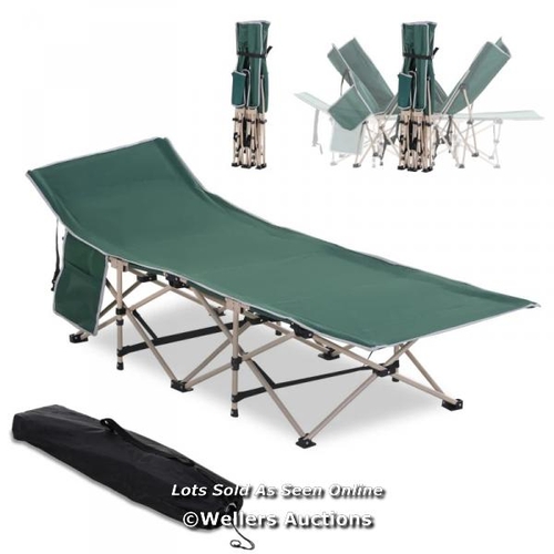 8297 - RRP: 59.9 - OUTSUNNY SINGLE PERSON CAMPING BED FOLDING COT OUTDOOR PATIO PORTABLE MILITARY SLEEPING ... 