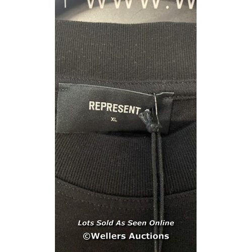 7438 - REPRESENT TEE SHORT SLEEVE COTTON TEDDY EXCL XL BLACK / APPEARS NEW & UNWORN / SEE IMAGES FOR DETAIL... 