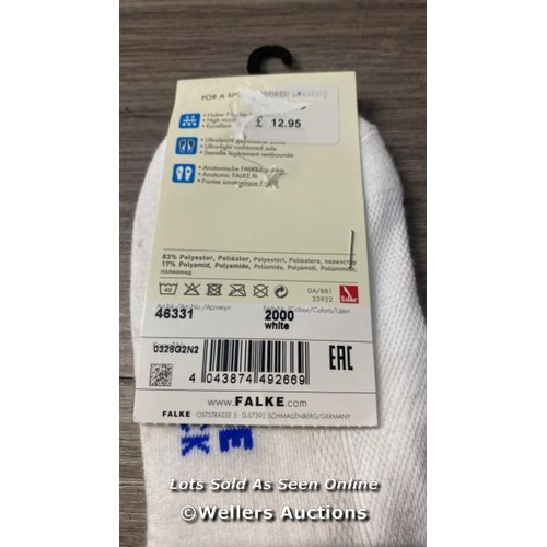 7453 - FALKE COOL KICK SNEAKER SOCKS 2000 WHITE / 4-5 / APPEARS NEW & UNWORN / SEE IMAGES FOR DETAILS / H27