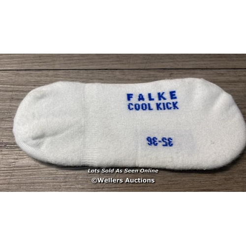 7502 - FALKE COOL KICK SOCKS 2000 WHITE EU 35-3 / 35-36 / APPEARS NEW & UNWORN / SEE IMAGES FOR DETAILS / H... 