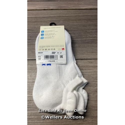 7524 - FALKE COOL KICK SNEAKER SOCKS 2000 WHITE / 2.5-3.5 / APPEARS NEW & UNWORN / SEE IMAGES FOR DETAILS /... 