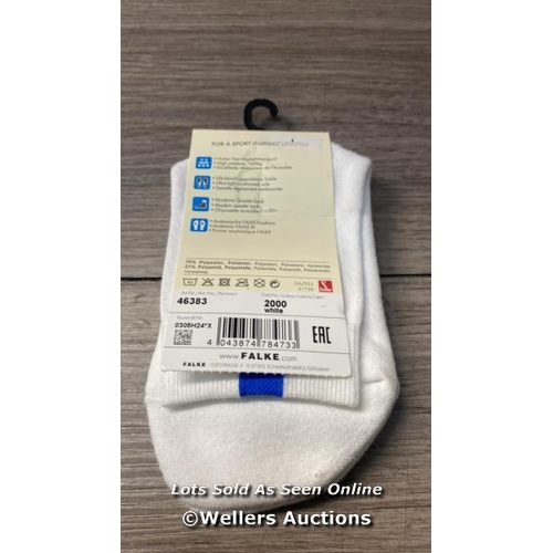 7526 - FALKE COOL KICK SOCK 37-38 WHITE 2000 / 4-5 / APPEARS NEW & UNWORN / SEE IMAGES FOR DETAILS / H27