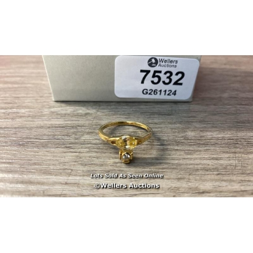 7532 - VIVIENNE WESTWOOD RING ALLIE DIAMOND ORB L R507 GOLD/C / SIZE L / APPEARS NEW & UNWORN / SEE IMAGES ... 