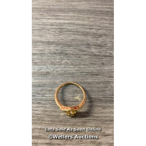 7532 - VIVIENNE WESTWOOD RING ALLIE DIAMOND ORB L R507 GOLD/C / SIZE L / APPEARS NEW & UNWORN / SEE IMAGES ... 