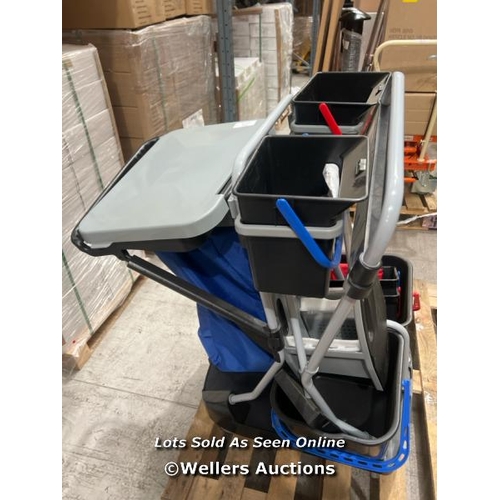 104 - EXPERT CLEANING TROLLEY WITH 2X4-L BUCKETS WITH PRESS AND PLASTIC SACK / REQUIRES ASSEMBLY - SEE IMA... 