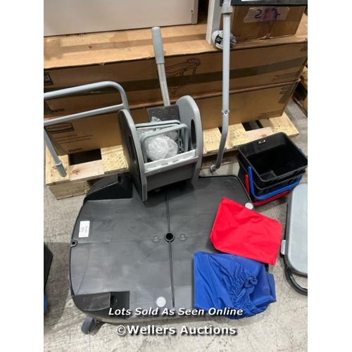 105 - EXPERT CLEANING TROLLEY WITH 2X4-L BUCKETS WITH PRESS AND PLASTIC SACK / REQUIRES ASSEMBLY - SEE IMA... 