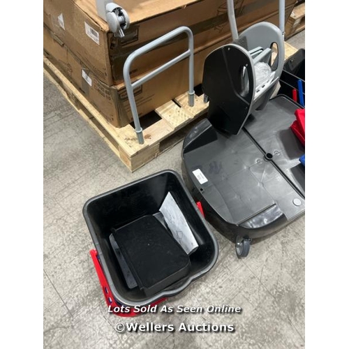 105 - EXPERT CLEANING TROLLEY WITH 2X4-L BUCKETS WITH PRESS AND PLASTIC SACK / REQUIRES ASSEMBLY - SEE IMA... 