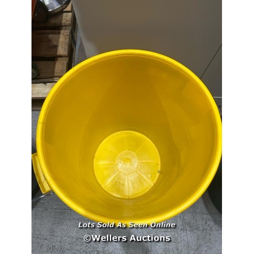 106 - 85L YELLOW DUST BIN WITHOUT LID / COLLECTION FROM DARTFORD / DELIVERY AVAILABLE / SEE IMAGES FOR CON... 