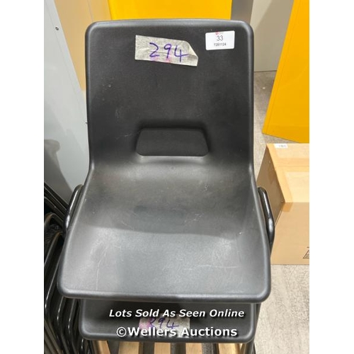 33 - X2 BLACK HIGH CHAIR. SEAT HEIGHT 735MM / RRP: �91.50  / COLLECTION FROM DARTFORD / DELIVERY AVAILABL... 